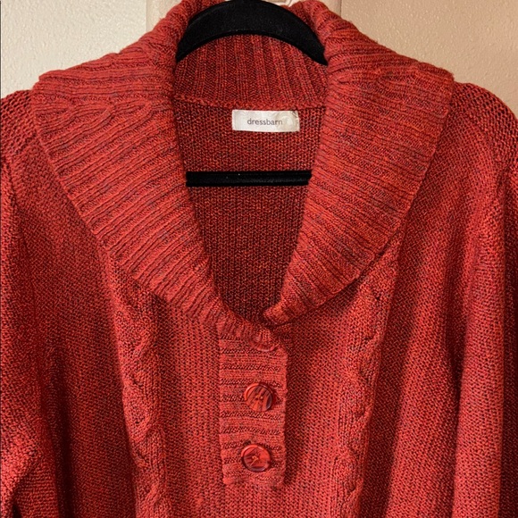 Dress barn Women's Cowl Neck red-orange color Sweater 3X - Picture 3 of 5